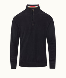 Isar Classic Fit Mix Texture Sweatshirt | Night Iris