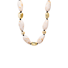 White White Bead and Gold Accent Necklace - Adina's Jewels