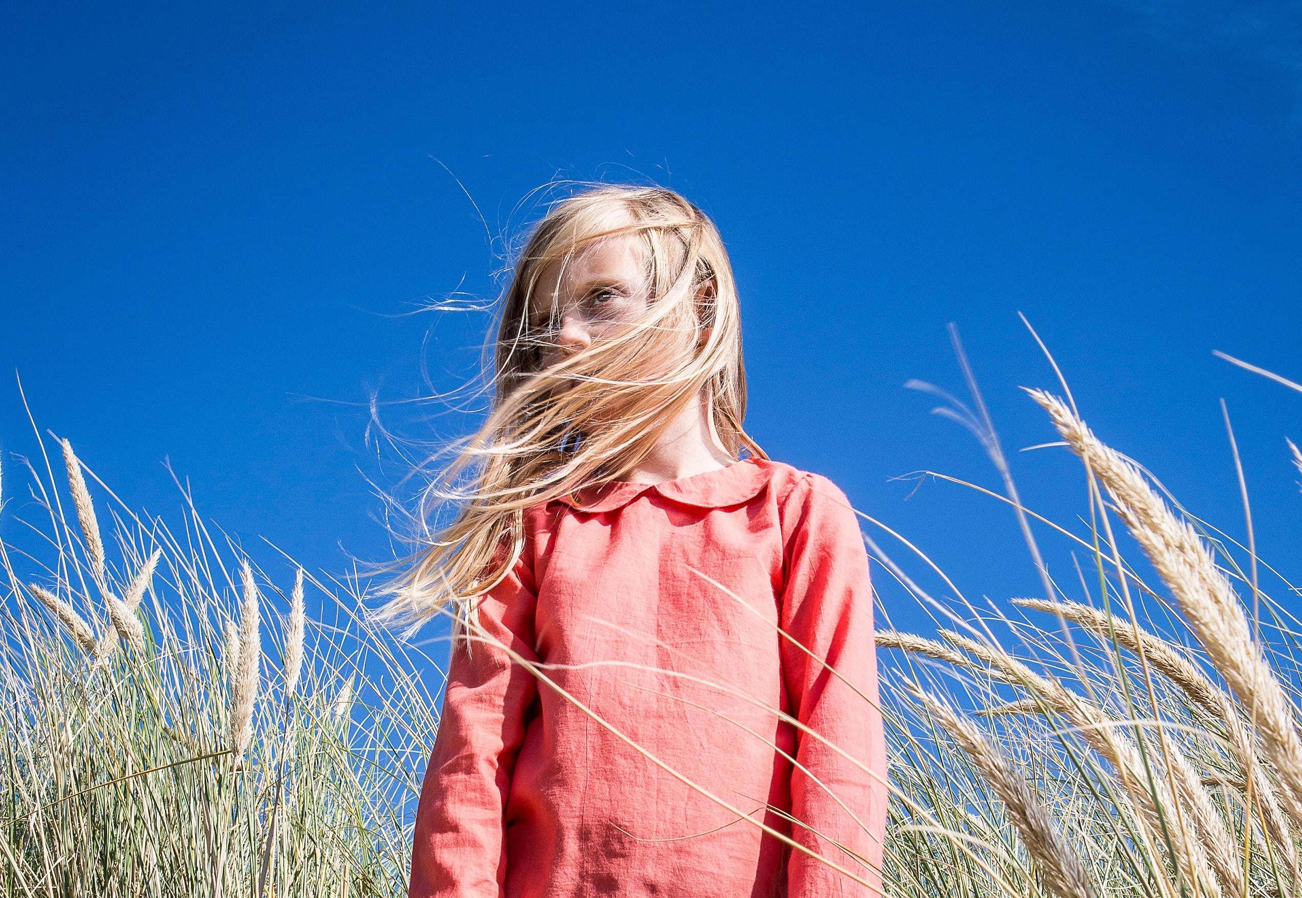 Organic Woven Collared Shirt | Coral - Madder Plant Dye