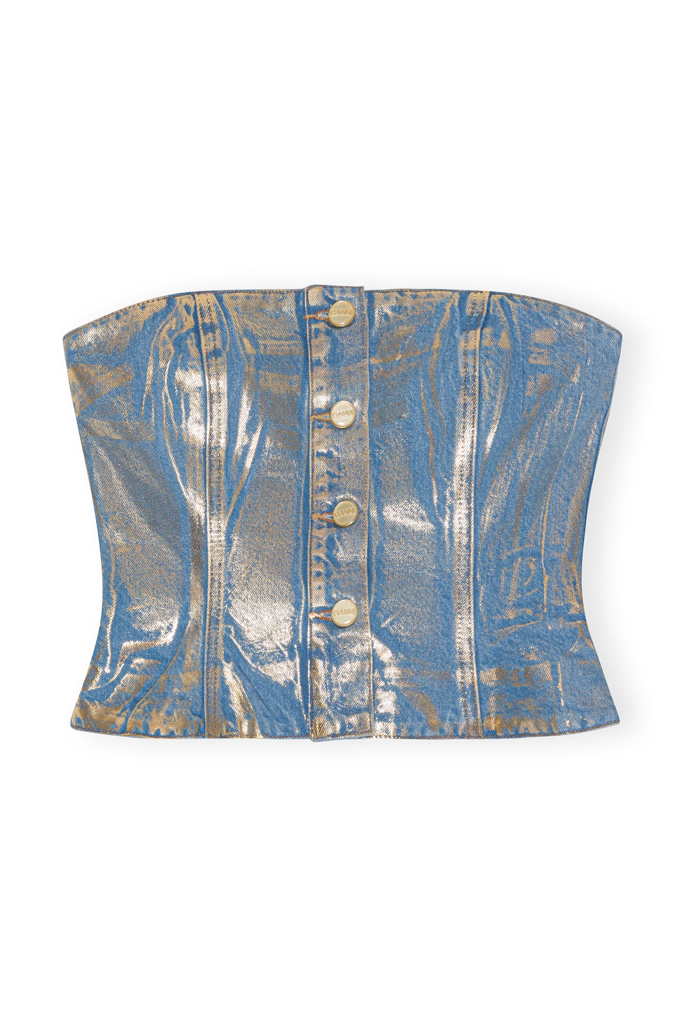 Gold Denim Top | Gold