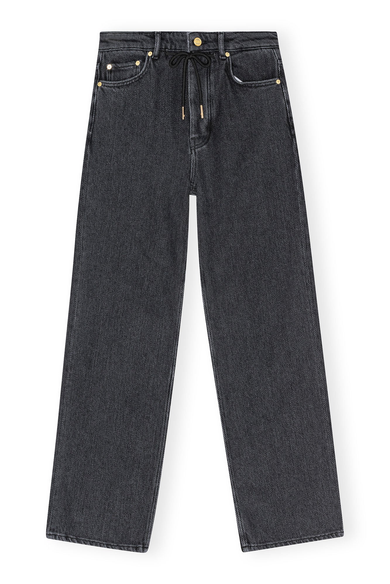 Heavy Denim Izey Drawstring | Washed Black/Black