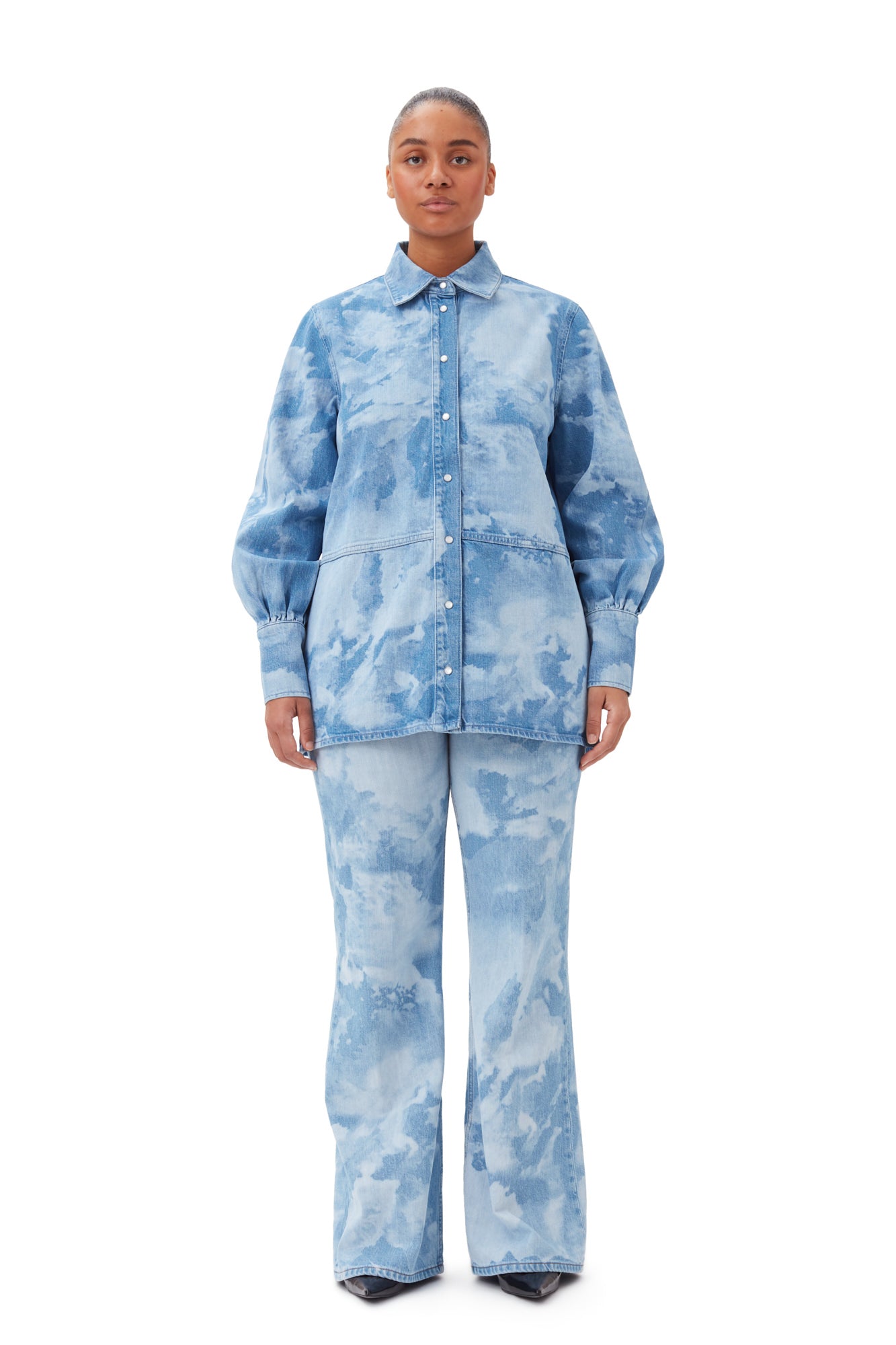 Bleach Denim Shirt | Light Blue Stone