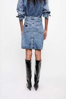 Light Denim Skirt | Mid Blue Stone