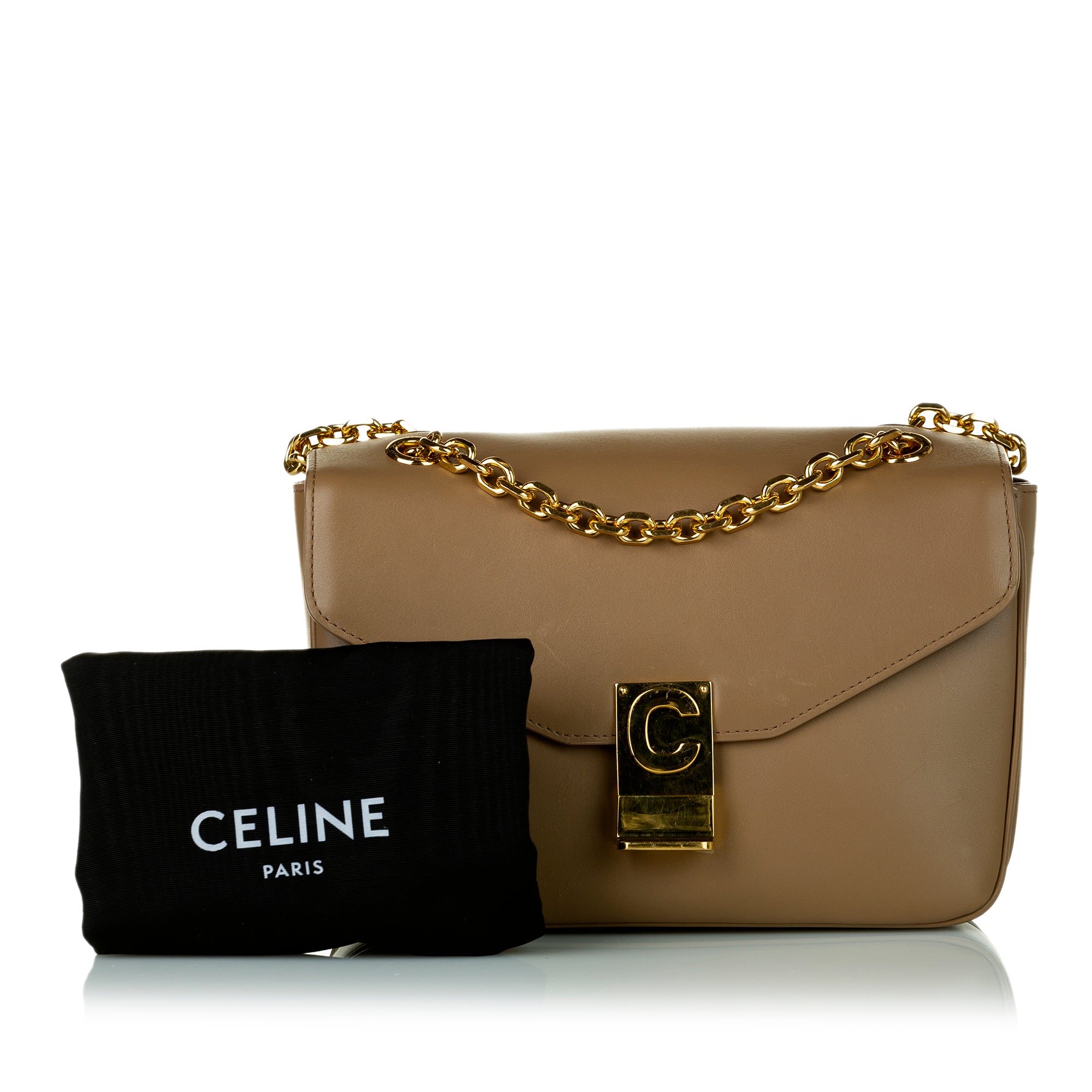 Céline Pre-Owned Medium C Bag Leather Crossbody Bag | Women | Brown x Gold