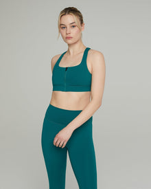 Front Zip Bra | Malachite