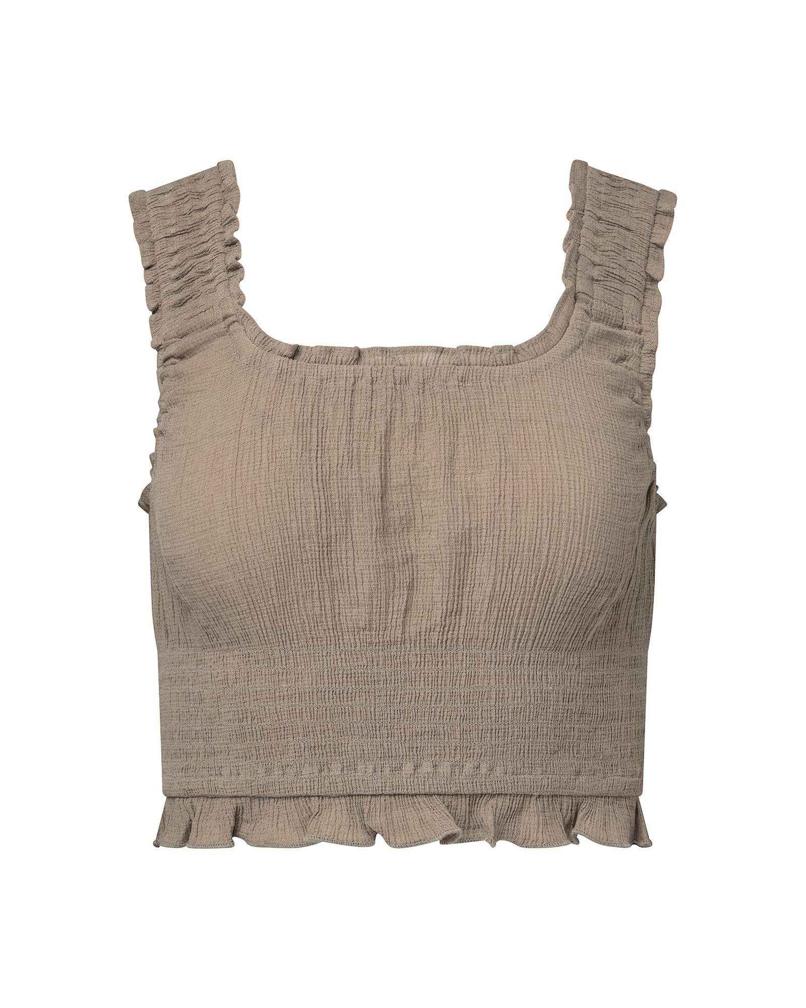 Scooped Smocked Tank | Pebble