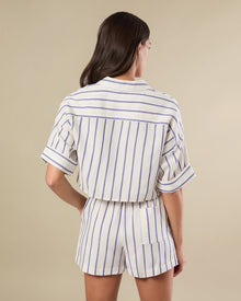 Navy/Ivory Stripe