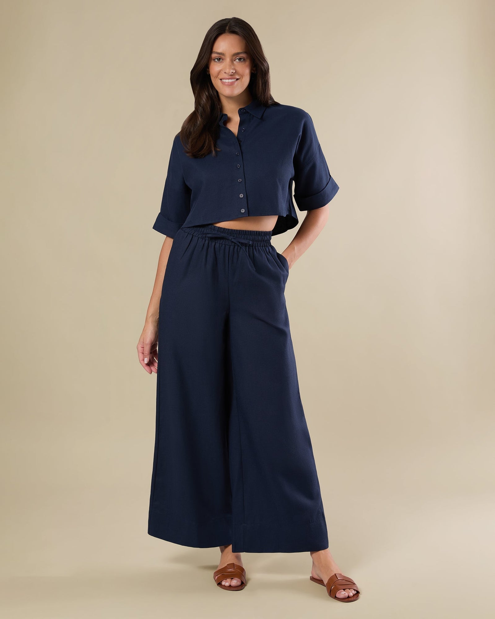 Pull On Straight Leg Pant | Dress Blue