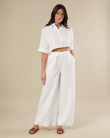 Pull On Straight Leg Pant | White