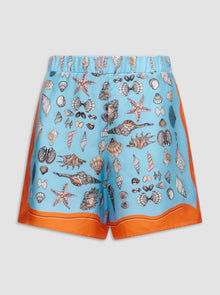 Juvia Print Shorts | Orange/Blue