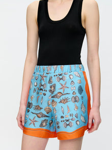 Juvia Print Shorts | Orange/Blue