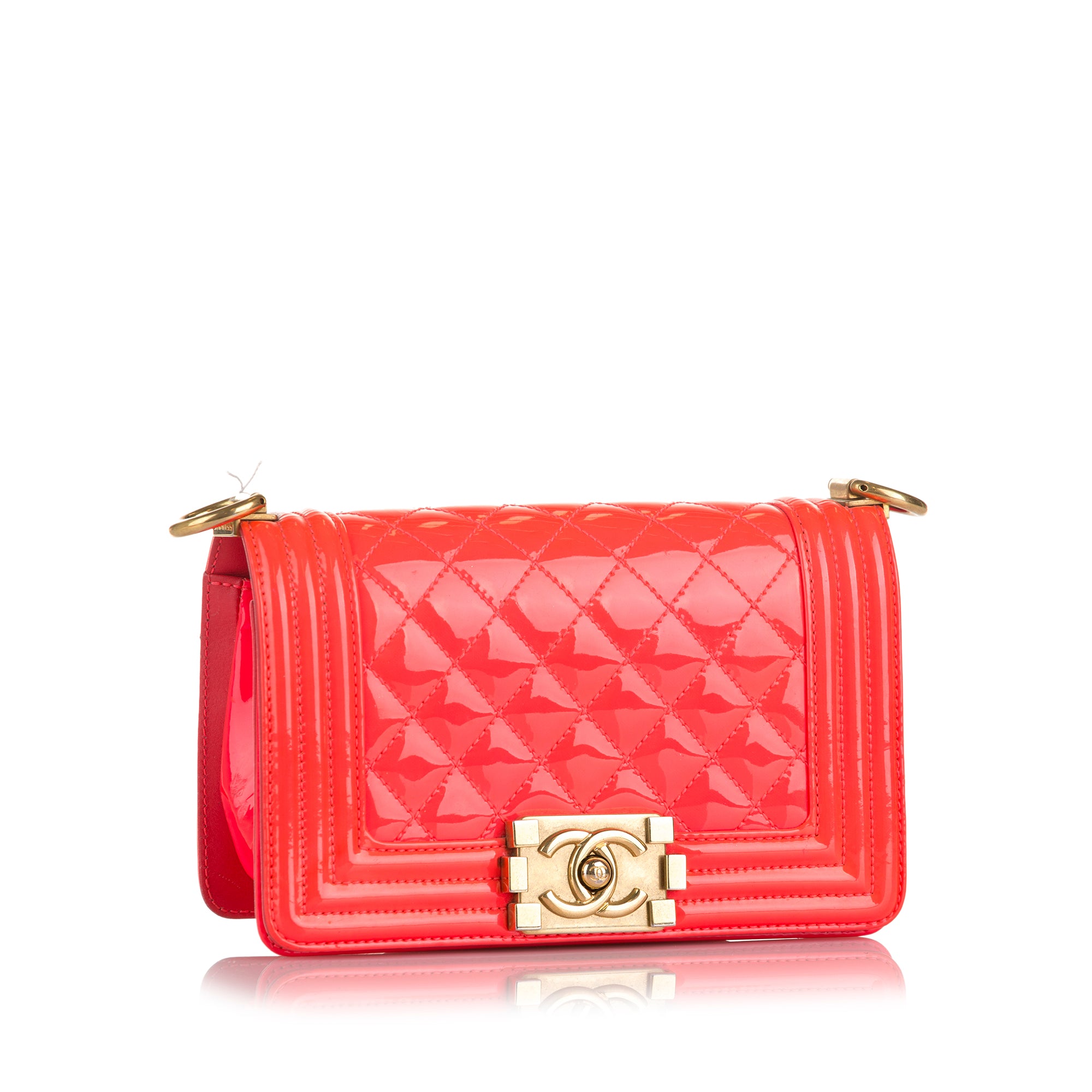 Chanel Pre-Owned Small Patent Boy Bag | Women | Red