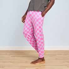 Breathable Modal French Terry Sweatpants | Lavender Check