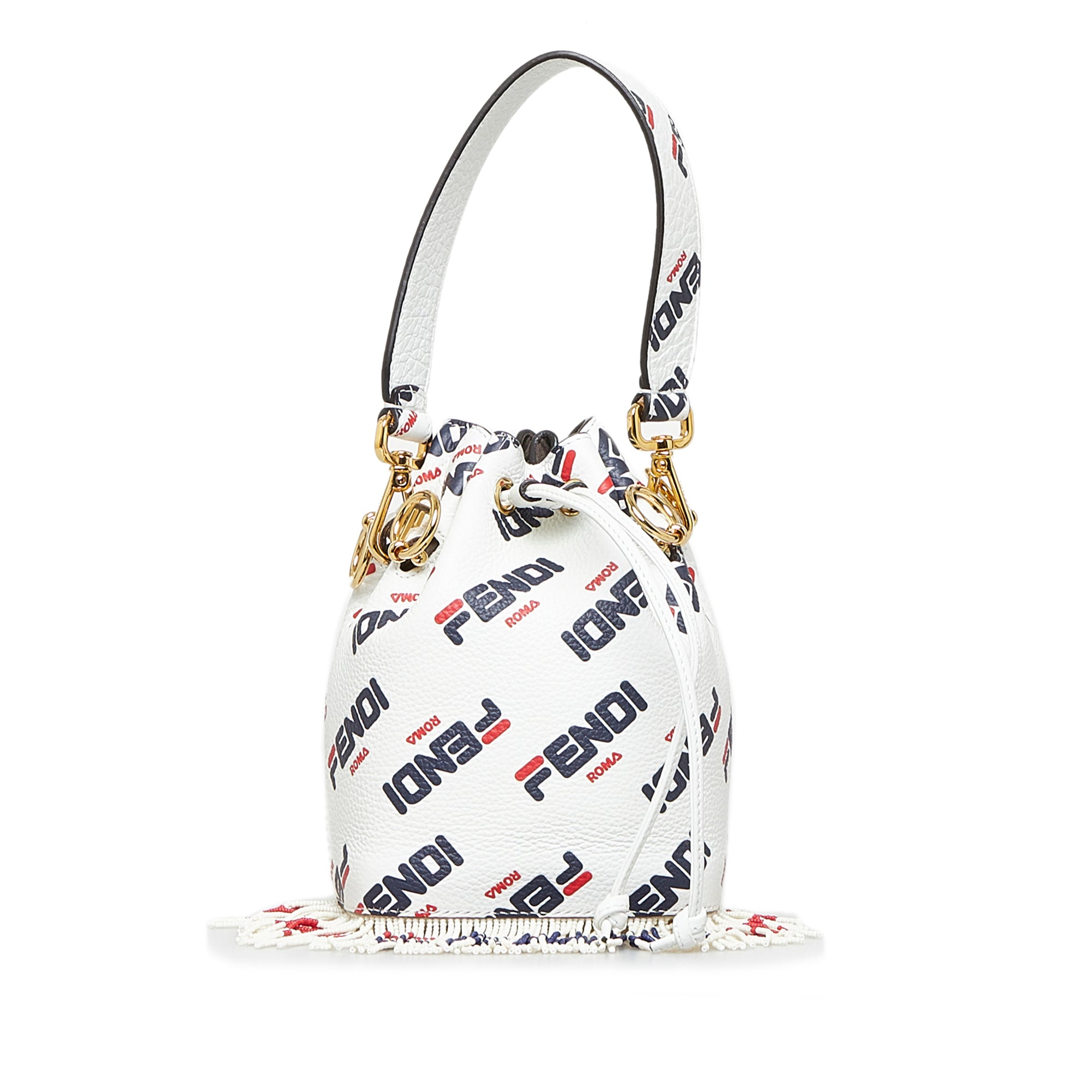 Fendi Pre-Owned Fendi X Fila Mania Mini Mon Tresor Bucket Bag | Women | White x Multi