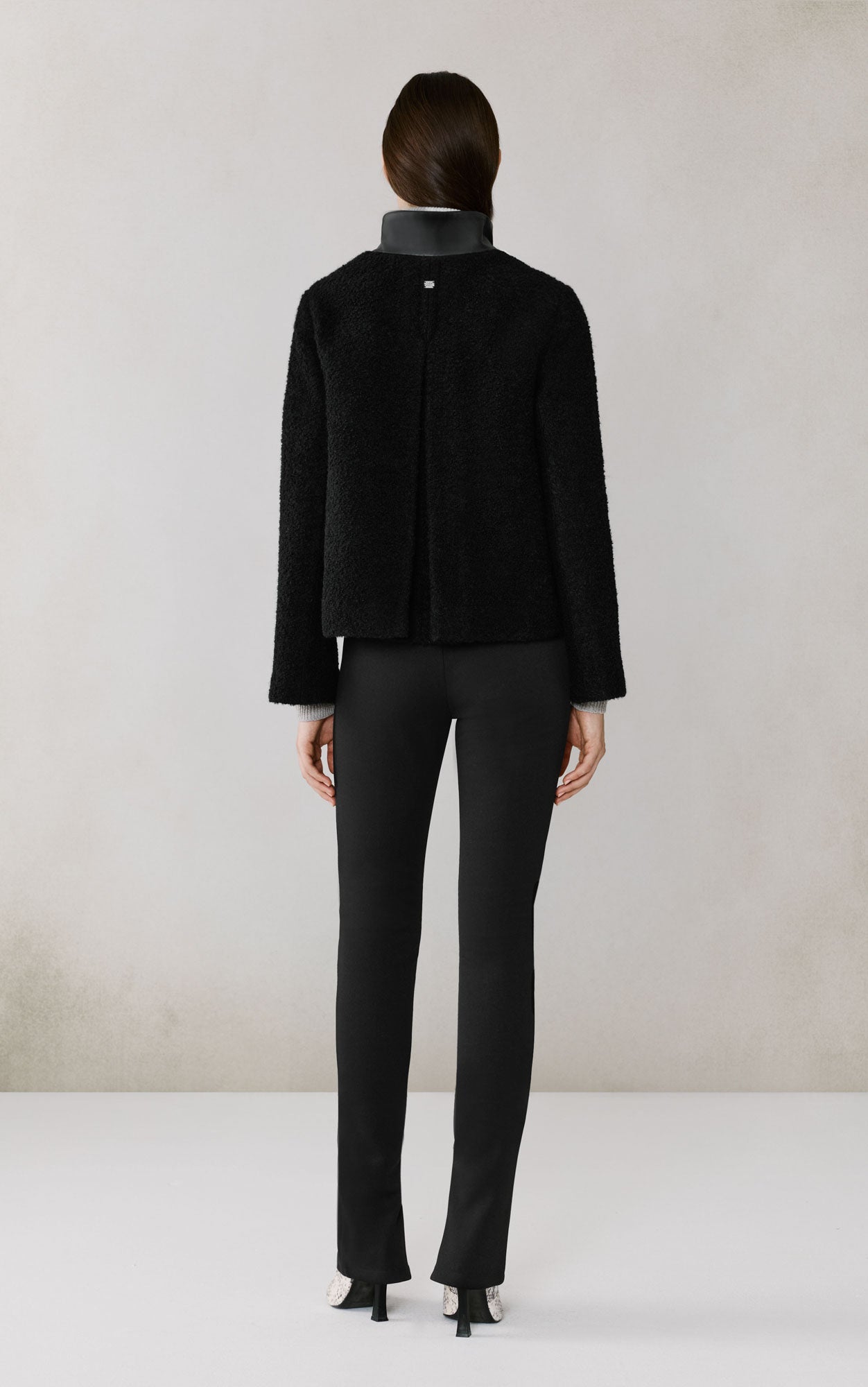 Kaitlyn Boucle Trapez Jacket In Wool | Black