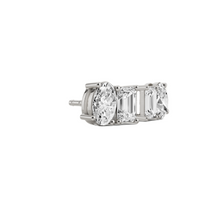 Womens | Stud Earrings | 14K White Gold | 2.50 CTW Oval Cut Lab Grown Diamond | G-SI