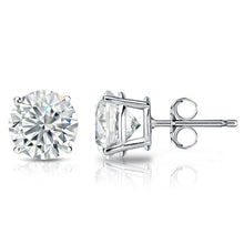 Womens | Stud Earrings | 14K White Gold | 1 CTW Round Cut Lab Grown Diamond | F-VS
