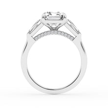Womens | 3 Stone Engagement Ring | 14K White Gold | 4.75 CTW Emerald Cut Lab Grown Diamond | F-VS