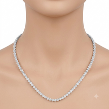 Womens | Tennis Necklace | 10K White Gold | 10.25 CTW Round Cut Lab Grown Diamond | G-SI