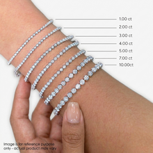 Womens | Tennis Bracelet | 14K White Gold | 8.25 CTW Cushion Cut Lab Grown Diamond | G-VS-SI1