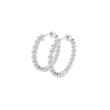 Womens | Inside Diamond Hoop Earrings | 14K White Gold | 1 CTW Round Cut Lab Grown Diamond | F-VS2