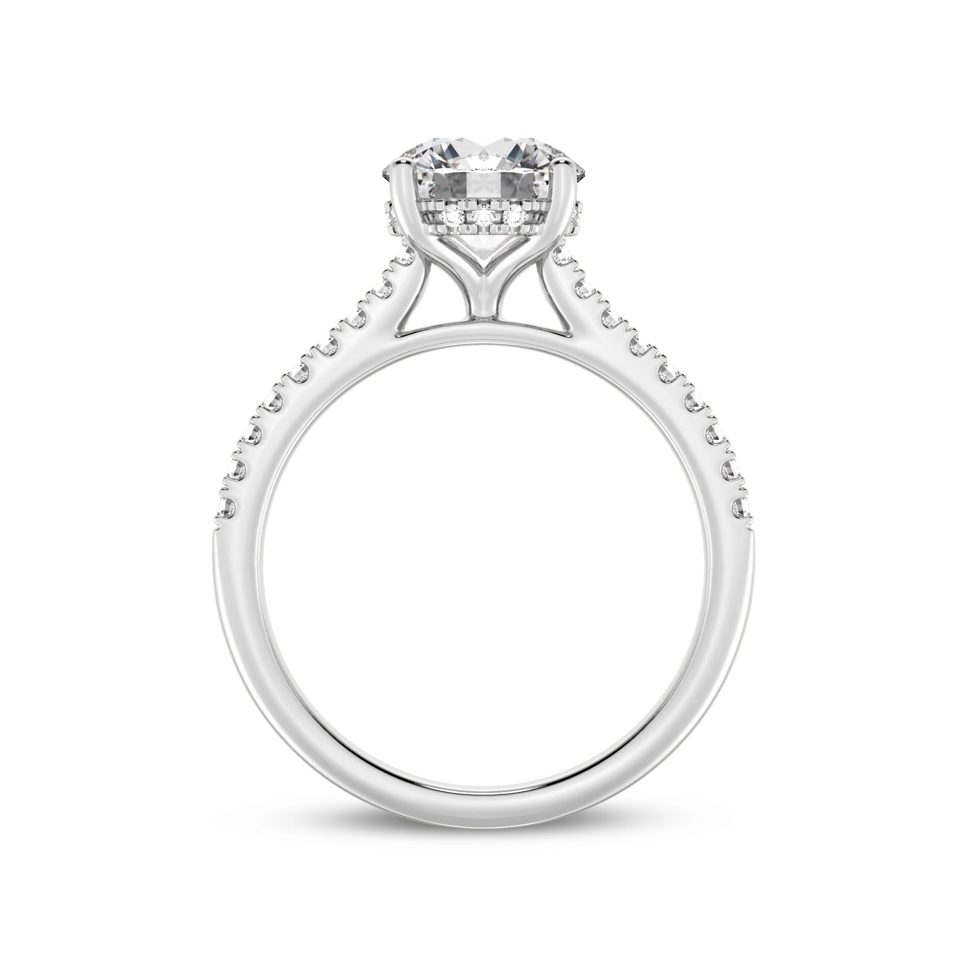Womens | Solitaire Engagement Ring | 14K White Gold | 2.25 CTW Round Cut Lab Grown Diamond | G-VS