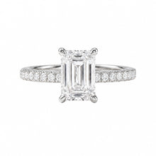Womens | Halo Engagement Ring | 14K White Gold | 2.25 CTW Radiant Cut Lab Grown Diamond | G-SI
