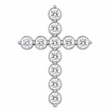 Womens | Cross Pendant Necklace - II | 14K White Gold | 2 CTW Round Cut Lab Grown Diamond | G-SI