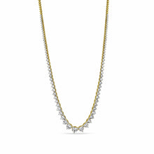 Womens | Riviera Tennis Necklace | 18K Yellow Gold | 13 CTW Round Cut Lab Grown Diamond | G-VS