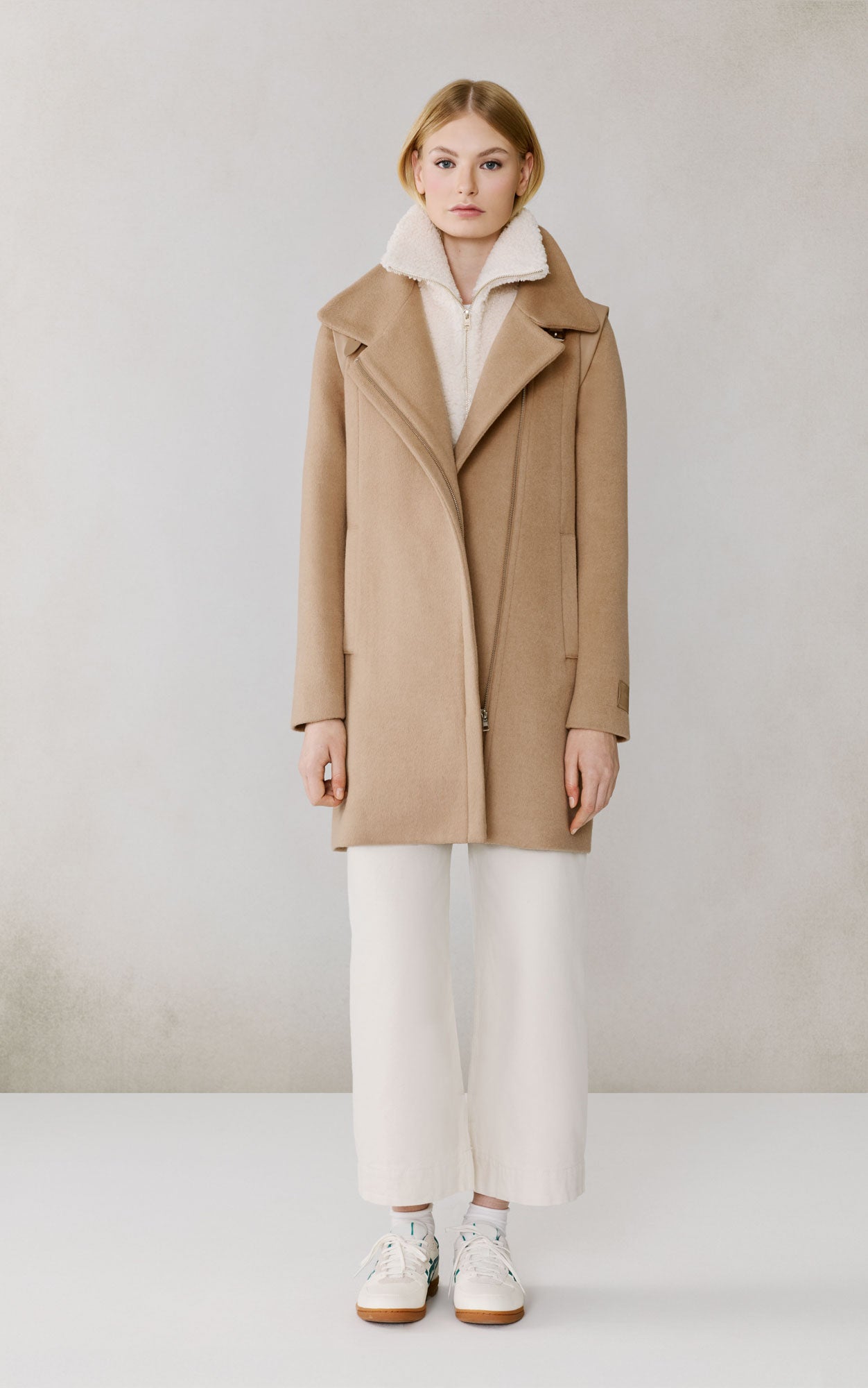 Kiana Moto Coat In Wool | Teak