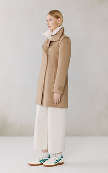 Kiana Moto Coat In Wool | Teak