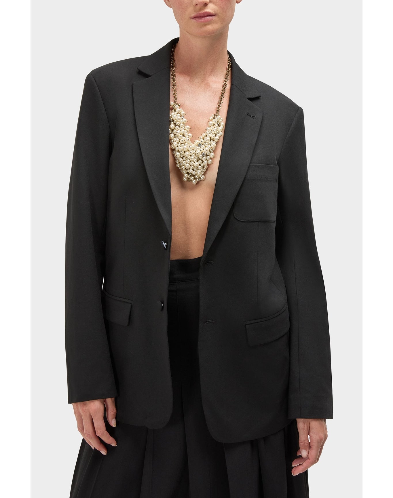 Kalen Wool Oversized Wool Blazer | Black