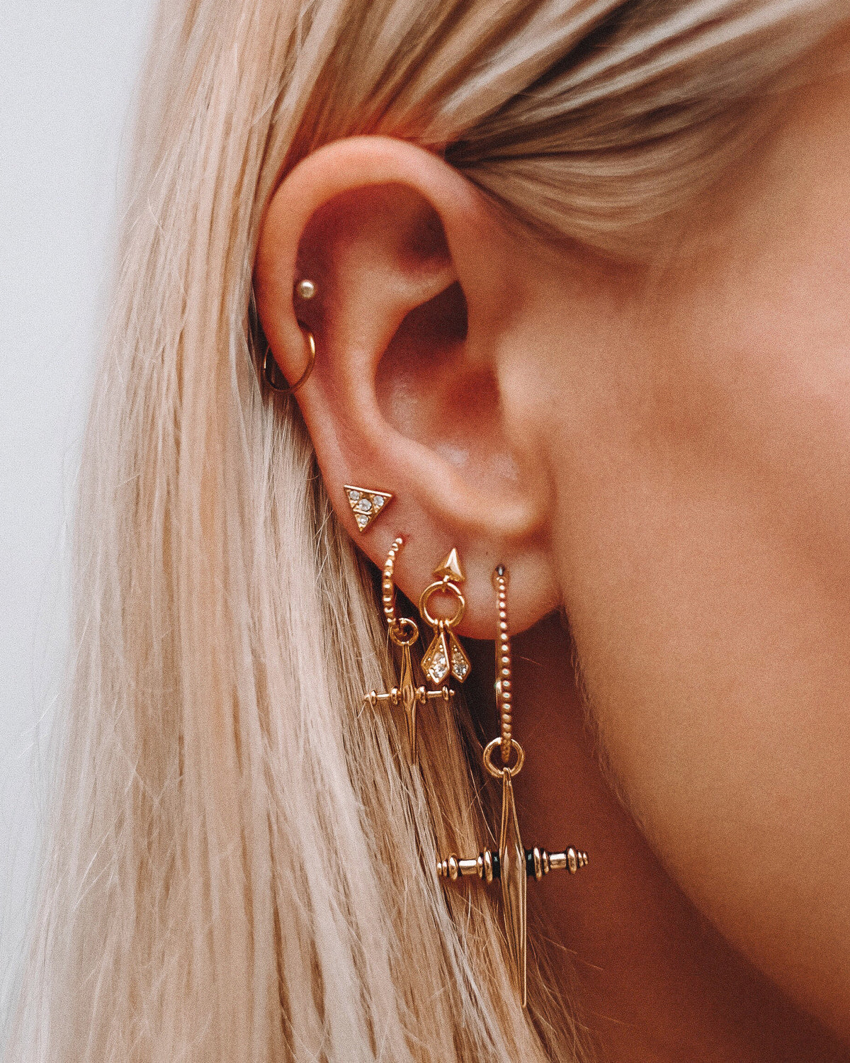 Cross Hoops | Antique Gold