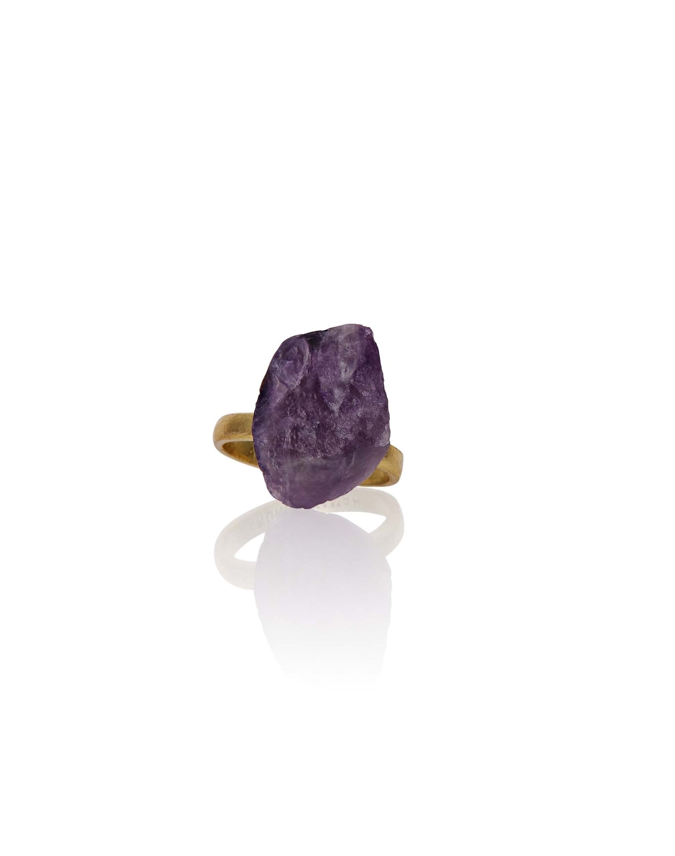 Karr Gemstone Ring | Gold-Plated Brass | Amethyst