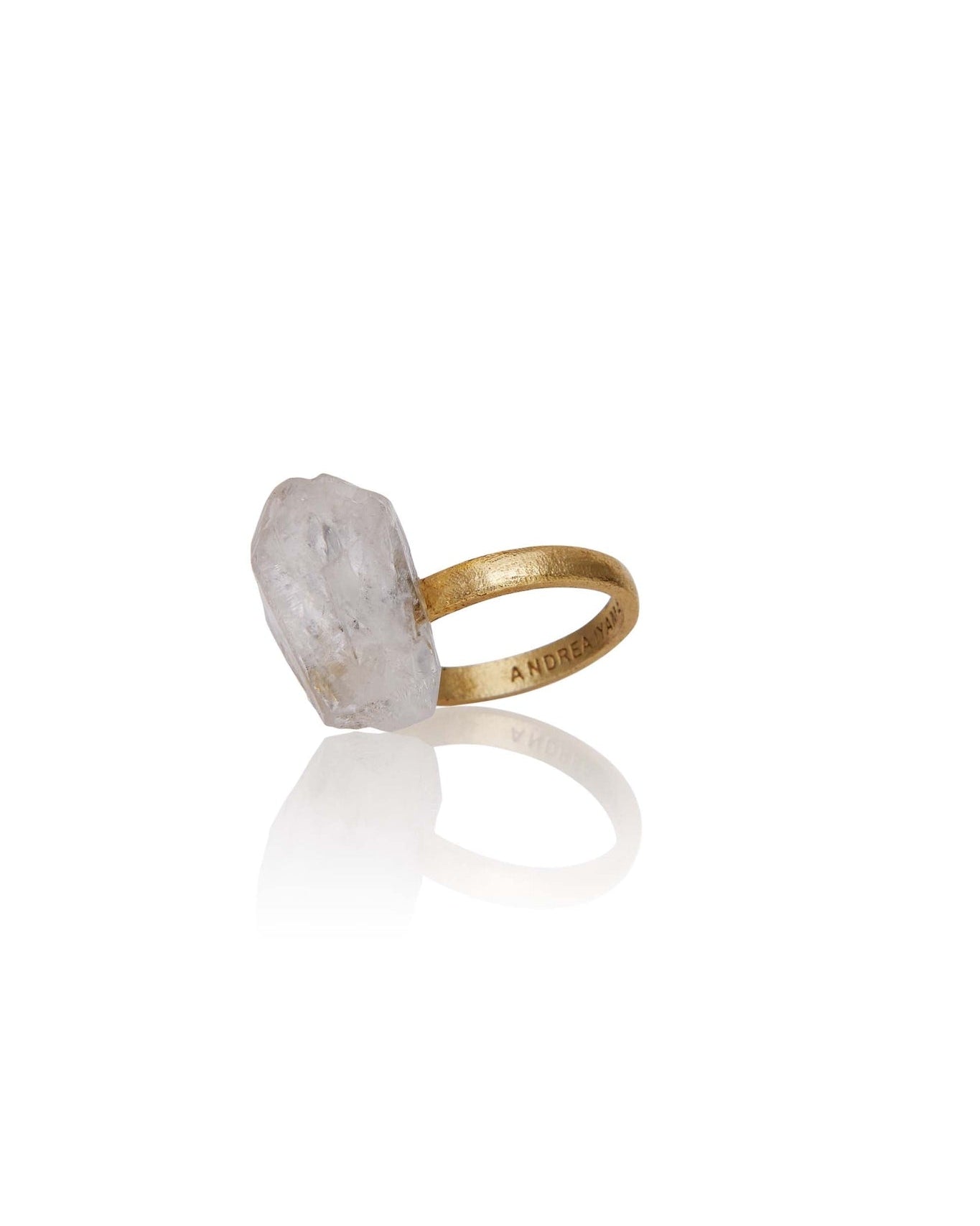 Karr Gemstone Ring | Gold-Plated Brass | Crystal