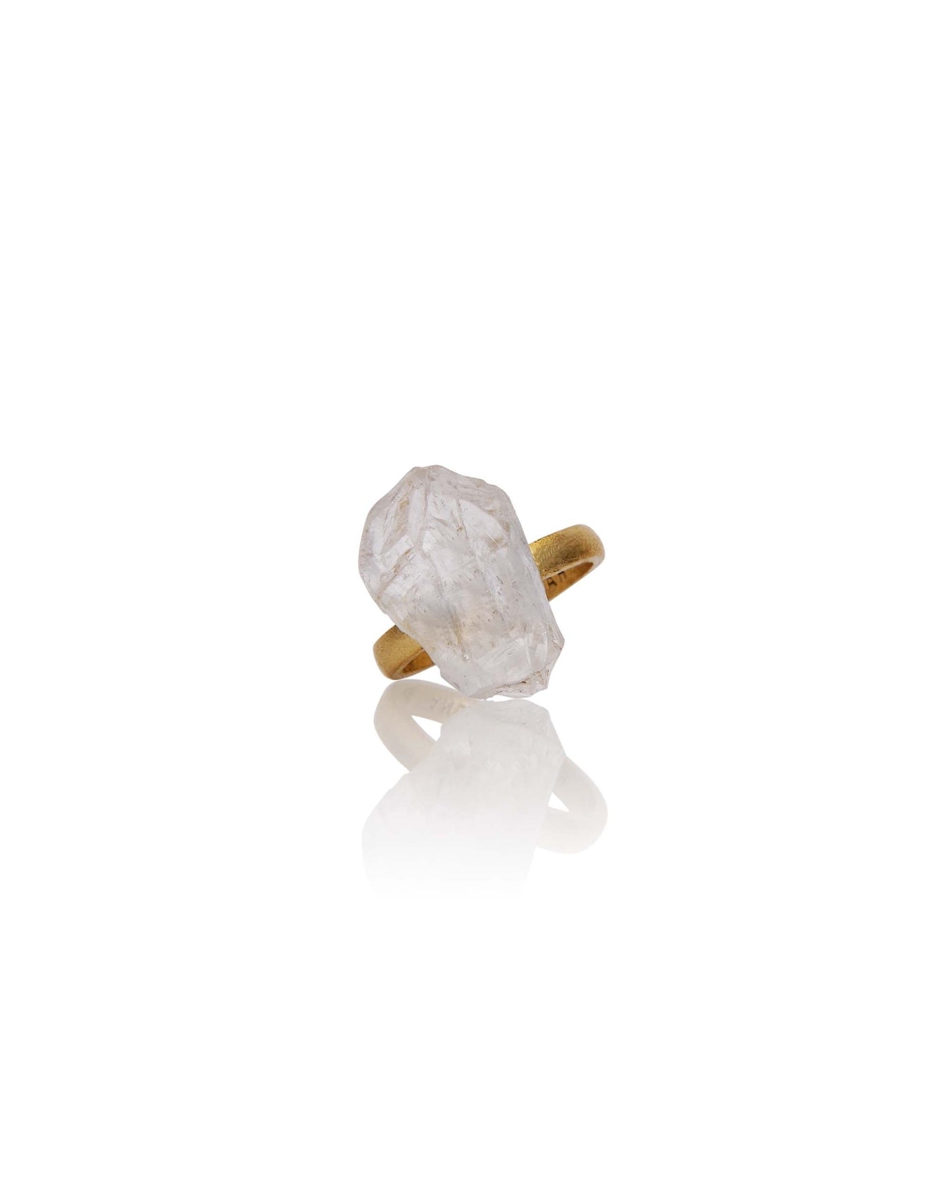 Karr Gemstone Ring | Gold-Plated Brass | Crystal