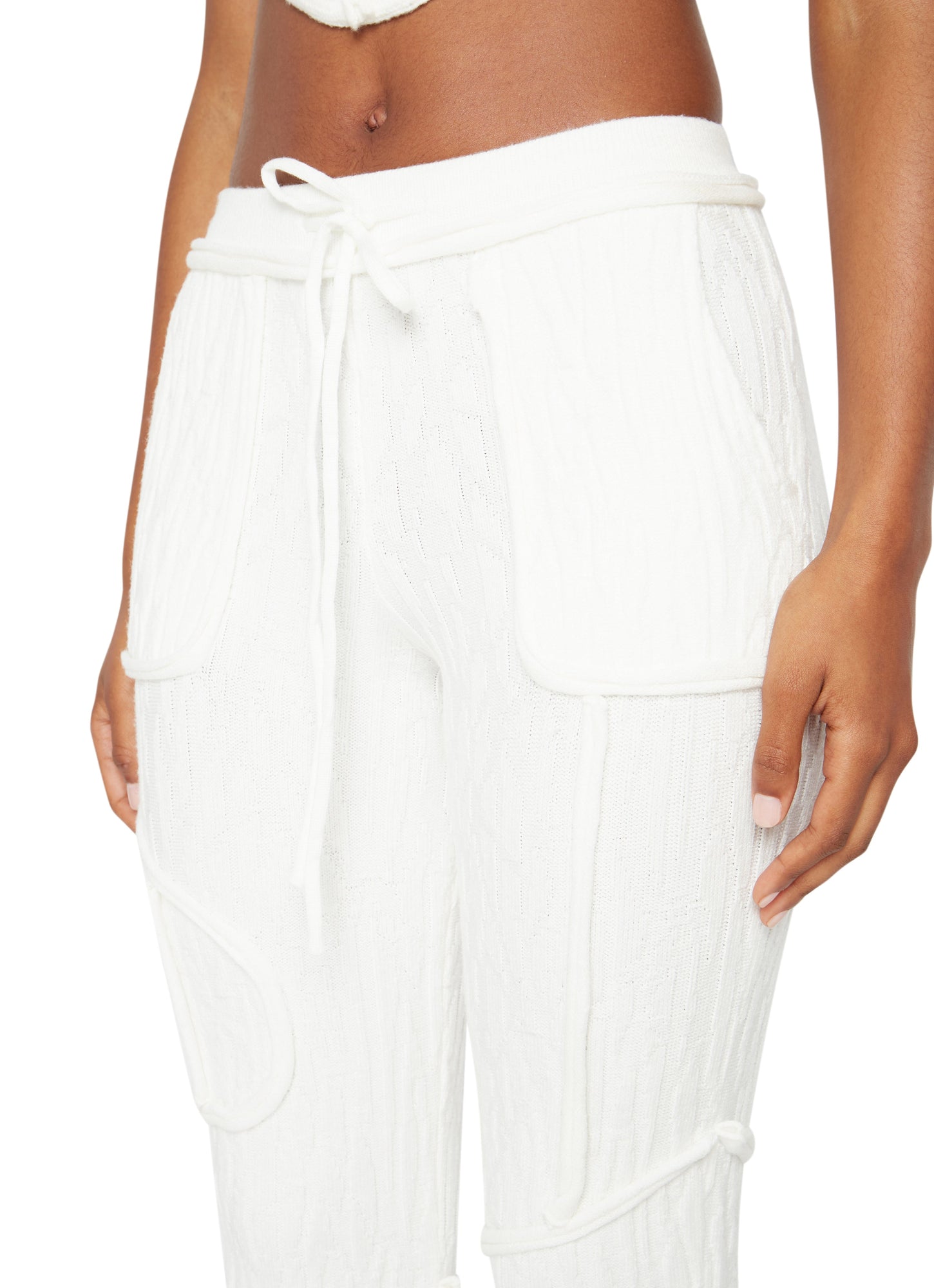 Womens | Knit Seamed Pants | White