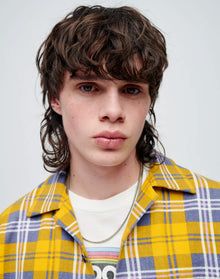 Mens | 50s Straight Bottom Shirt | Yellow/Purple