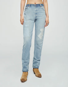 Womens | Upcycled Vintage | Levi's 70s Straight | One-of-a-Kind | Indigo Ass Rip