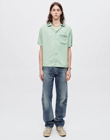 Mens | Sashiko Bowling Shirt | Pale Green