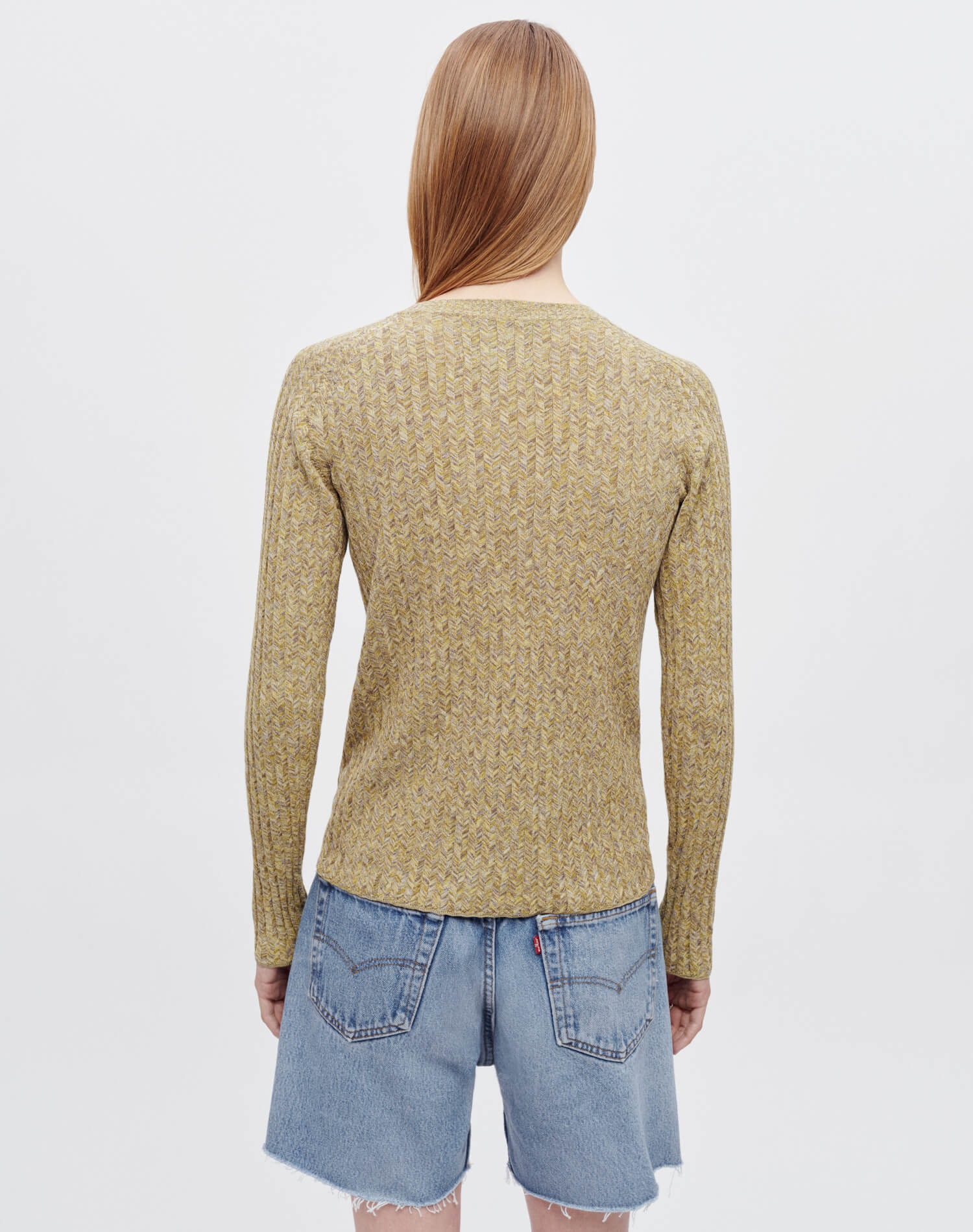 Womens | Chevron Rib Cardi | Pear