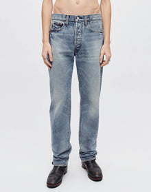 Mens | 1401 Straight | Mid Worn Light Blue