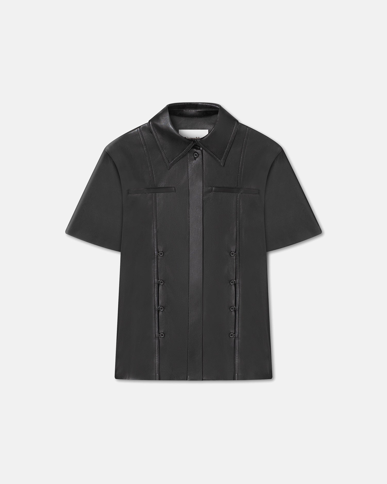 Womens | Lani Okobor Alt-Leather Shirt | Black