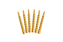 Lacquered Twisted Taper Candles | Gold | Set of 6