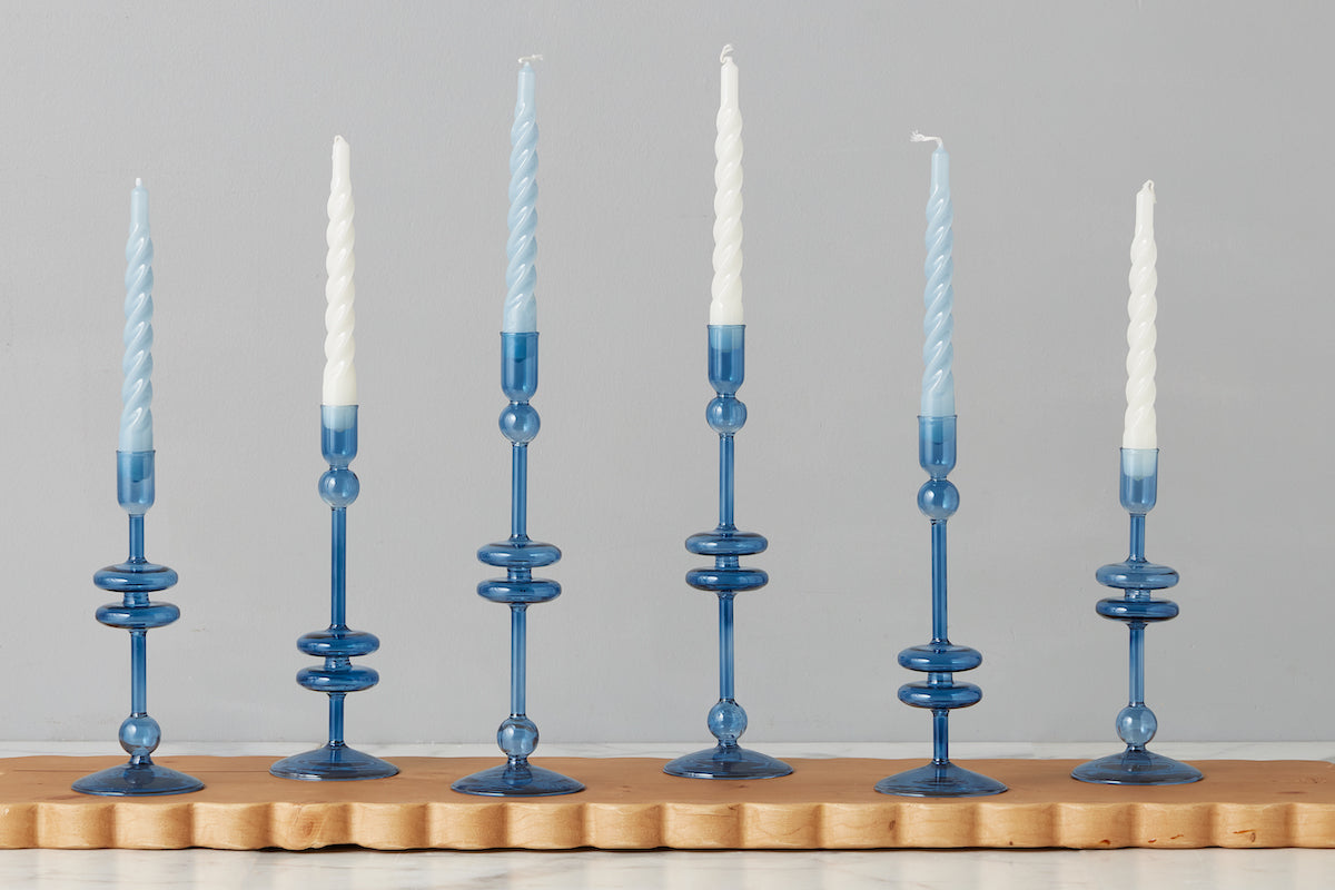Lacquered Twisted Taper Candles | White | Set of 6