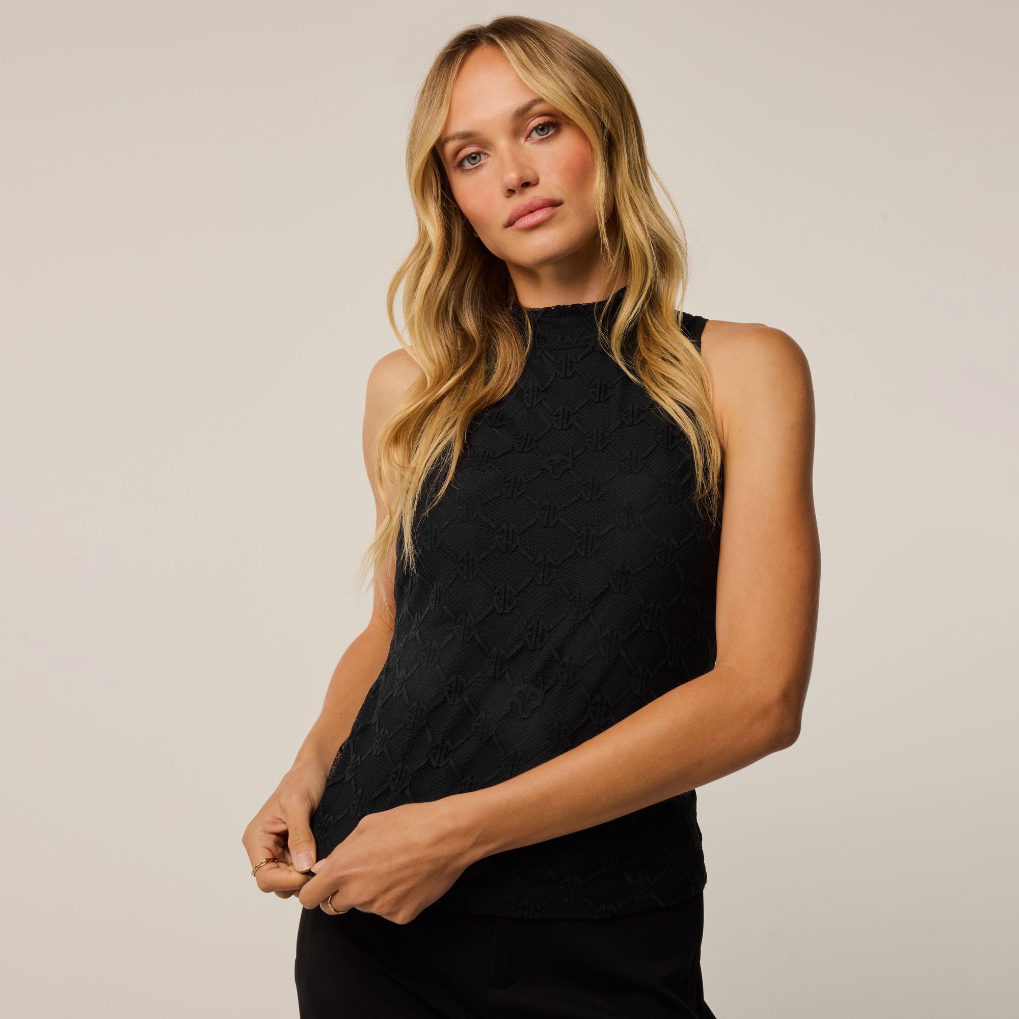 Women | Wolf Links Lace Mock Neck Top | Shepherd