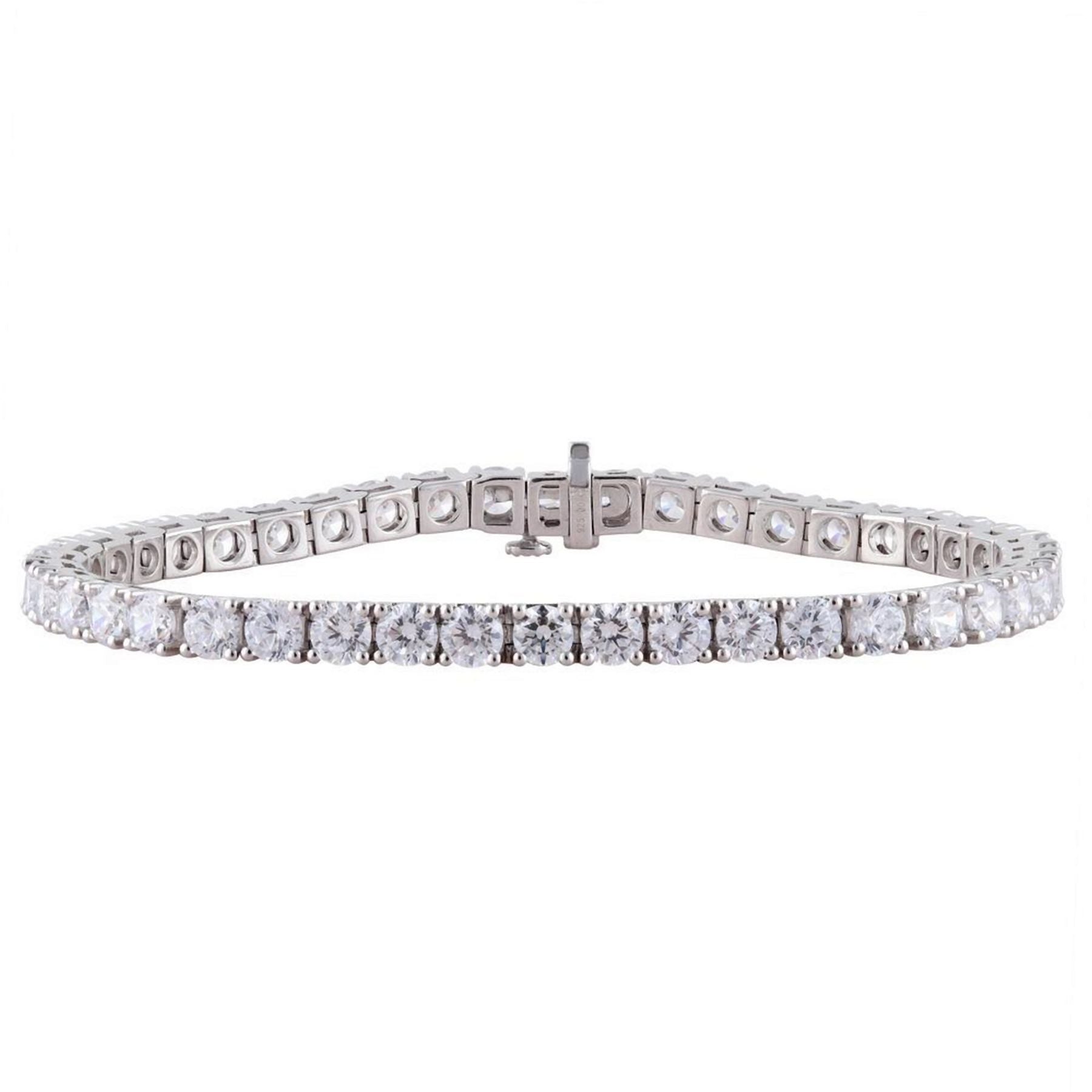 10.50 CT Round Lab-Grown Diamond | Bracelet - II | 14K White Gold | F Color | VS Clarity