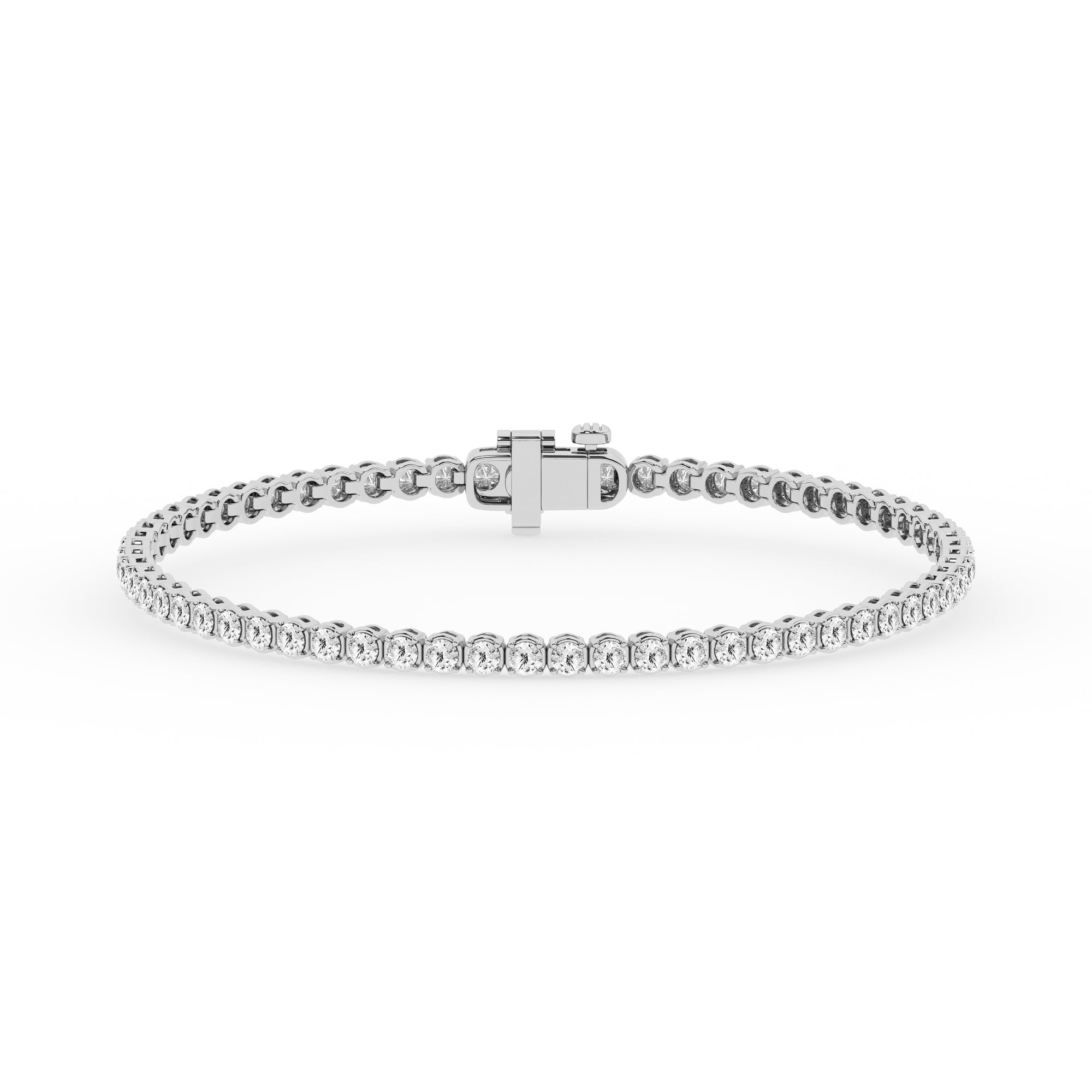 3.00 CT Round Lab-Grown Diamond | Luxe Tennis Bracelet | 14K White Gold | F Color | VS2 Clarity