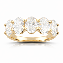 2.95 CT Oval Lab-Grown Diamond | Band Ring | 14K Yellow Gold | F Color | VS Clarity