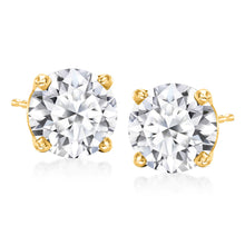3.50 CT Round Lab-Grown Diamond | Stud Earrings | 14K Yellow Gold | H Color | VS-I Clarity